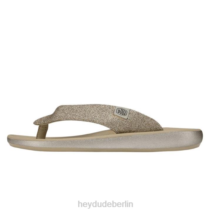 meg Hey Dude Frauen 8JFX263 Schuhe Goldglitter