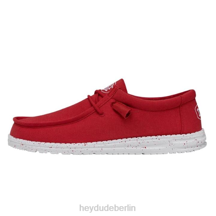 Wally-Slub-Canvas Hey Dude Männer 8JFX418 Schuhe Rot