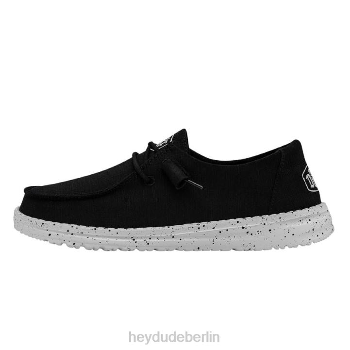 Wendy Slub Canvas Hey Dude Männer 8JFX24 Schuhe Schwarz