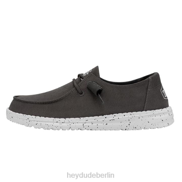 Wendy Slub Canvas Hey Dude Männer 8JFX27 Schuhe dunkelgrau