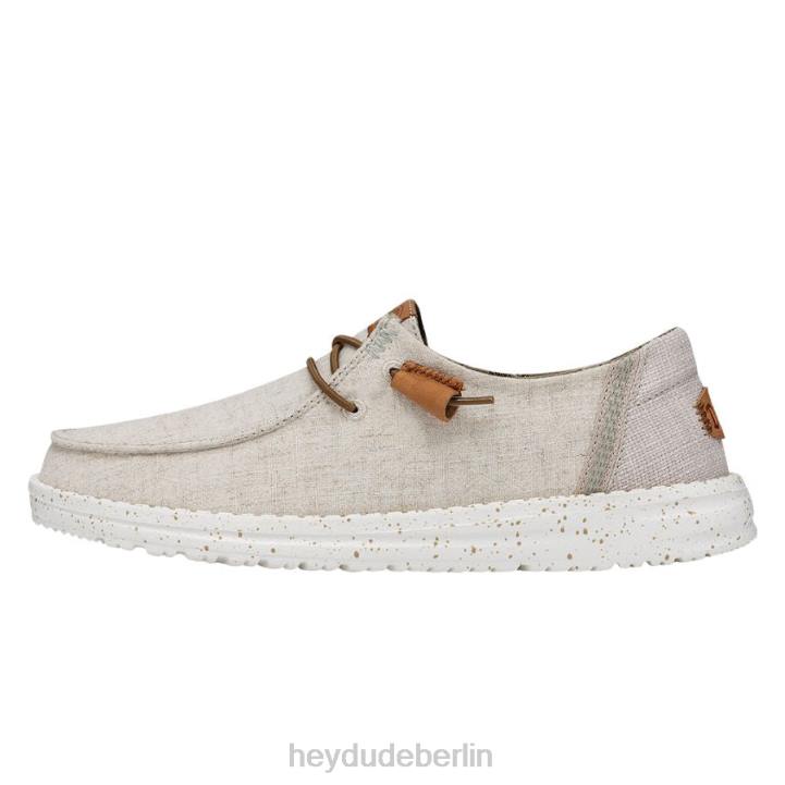 Wendy gewaschene Leinwand Hey Dude Männer 8JFX17 Schuhe Creme