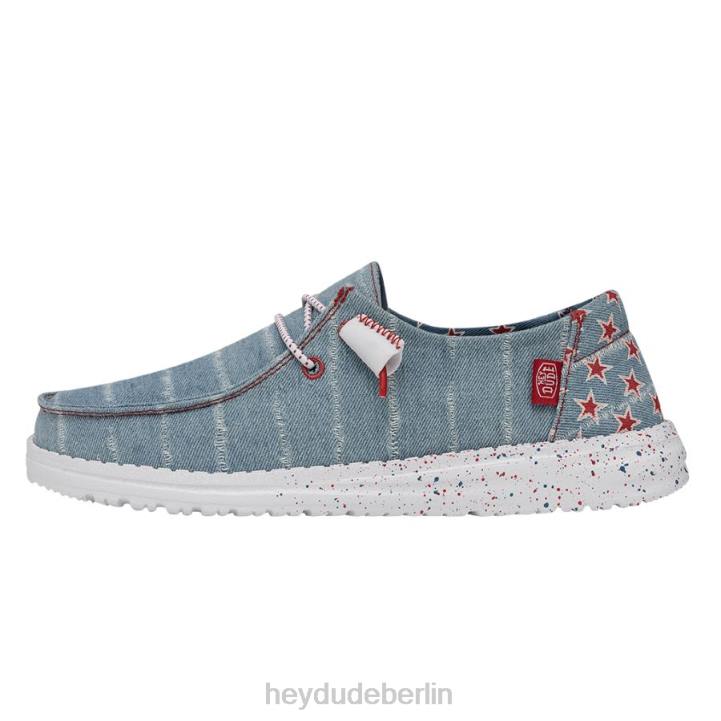 Wendy patriotisch Hey Dude Männer 8JFX213 Schuhe Denim-Stern